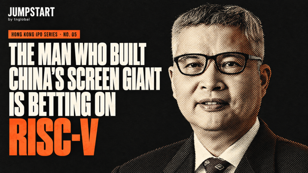 Pop-art halftone portrait of ESWIN founder Wang Dongsheng for Hong Kong IPO Series No. 5.